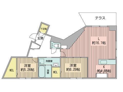 MIYANOMORI-CITY.STELLA(2LDK/1階)の間取り写真
