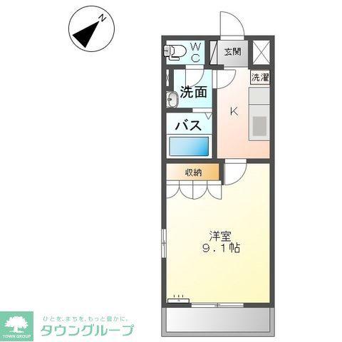 ソレイユ(1K/2階)の間取り写真