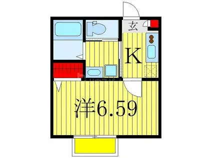 プレジール柏(1K/2階)の間取り写真
