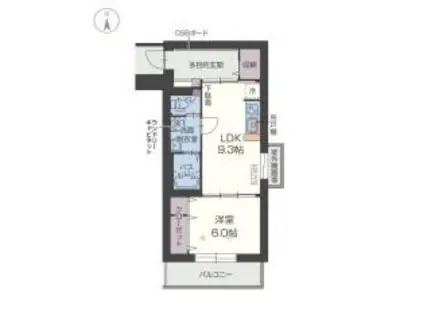 カーム ビスタ(1LDK/1階)の間取り写真