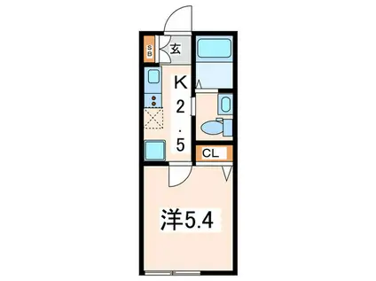 M-STAGE大岡(1K/1階)の間取り写真