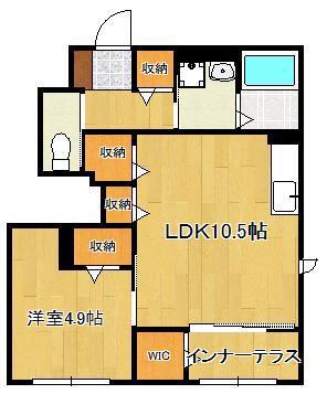 フォルモーサヒルズ(1LDK/1階)の間取り写真