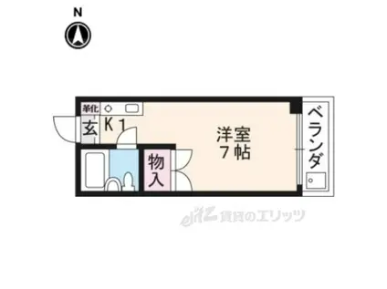 鳴滝ハウス(1K/2階)の間取り写真