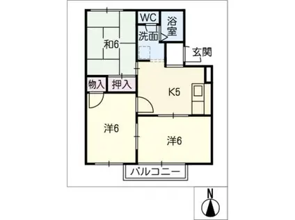 アドニスII(3K/2階)の間取り写真