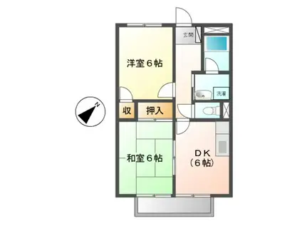 サープラスIIオカダ(2DK/1階)の間取り写真