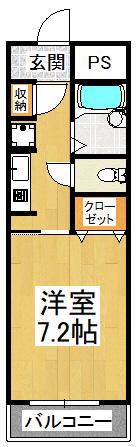 クオリティコート(1K/3階)の間取り写真