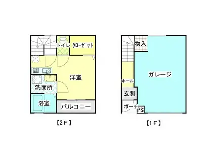 カーサ・ソレイユ黒川A(ワンルーム/1階)の間取り写真