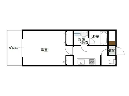 エメロード中央II(1K/1階)の間取り写真