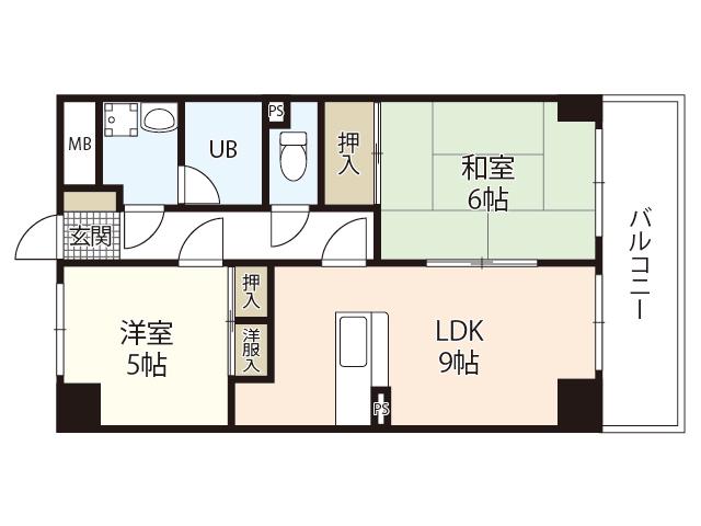 双葉ヒルズ横川駅前(2LDK/3階)の間取り写真