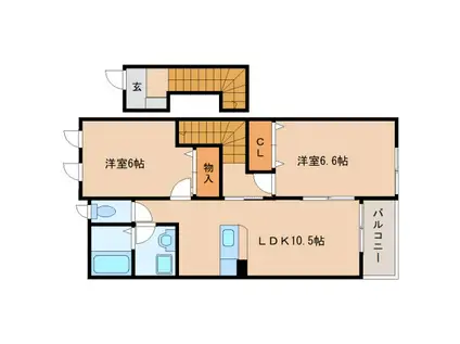 サンフィットヒルズ A・B棟(2LDK/2階)の間取り写真