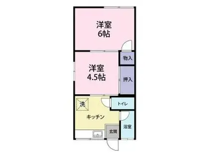 サンライズA(2K/1階)の間取り写真