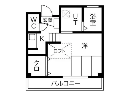 ブリッジゲート(1K/2階)の間取り写真