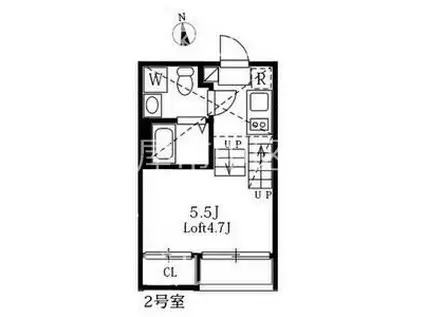ハーモニーテラス東大曽根(1K/1階)の間取り写真