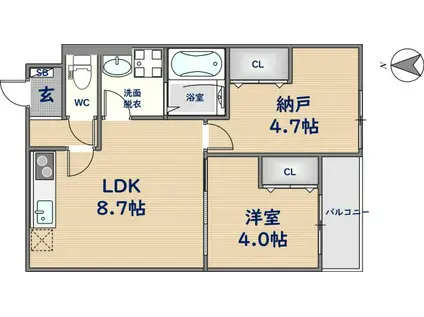 D PORTA MILD(1SLDK/2階)の間取り写真