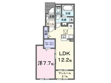 ベル ルミエールI(1LDK/1階)の間取り写真