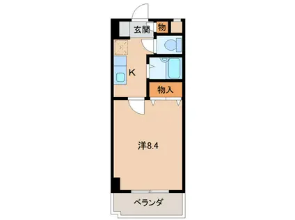 ウイング黒田(1K/2階)の間取り写真