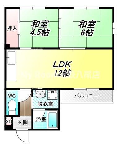 セルバ山本I(2LDK/2階)の間取り写真
