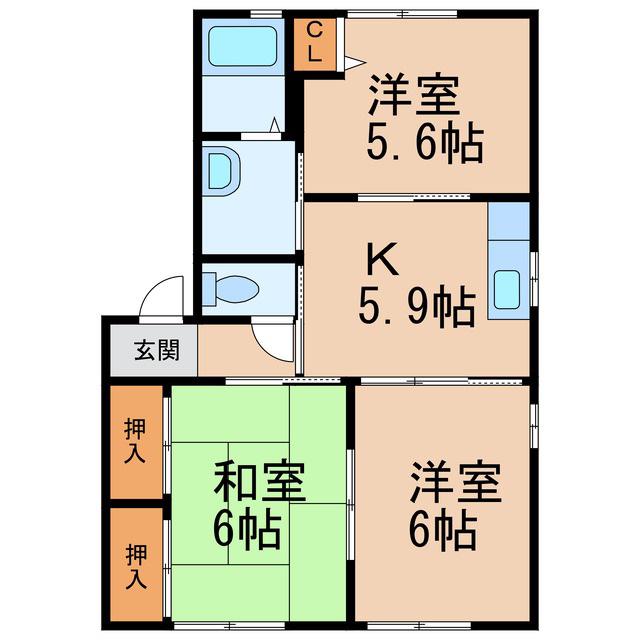 ラウンド・Ⅰ(3K/1階)の間取り写真