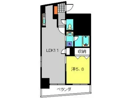 BICHINADA(1LDK/4階)の間取り写真