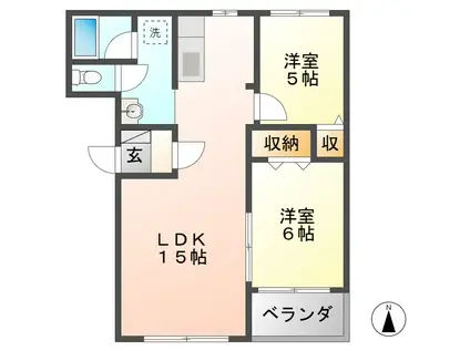 セレッソ21(2LDK/3階)の間取り写真