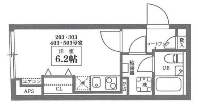 ココキューブ井草(ワンルーム/2階)の間取り写真