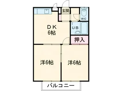 エクセレンスZEN(2DK/2階)の間取り写真