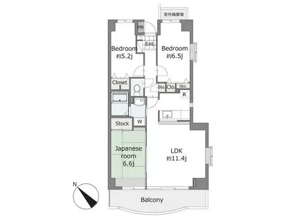フレスコ中川(3LDK/6階)の間取り写真