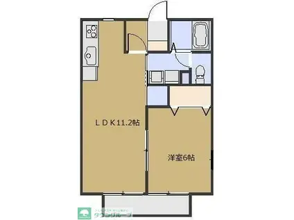 ロジュマン(1LDK/2階)の間取り写真
