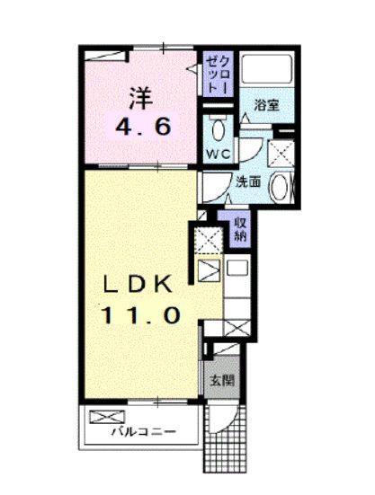 グラシアス(1LDK/1階)の間取り写真