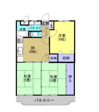 ドリームメゾン(3DK/2階)の間取り写真
