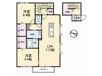 ぷらんどーる(2LDK/2階)の間取り写真