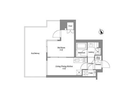 エネシャル代官山(1DK/3階)の間取り写真