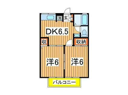 プレミール(2DK/2階)の間取り写真