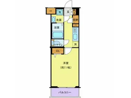 クレヴィスタ大塚(1K/4階)の間取り写真