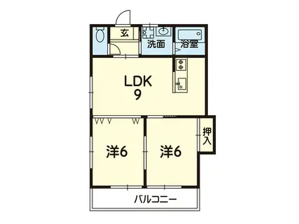 LALA保田窪(2LDK/2階)の間取り写真