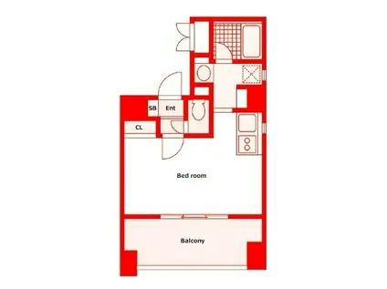 フレックスタワー横浜野毛(ワンルーム/10階)の間取り写真