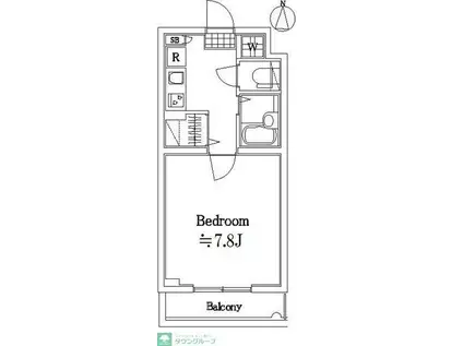 サンテミリオン千歳烏山(1K/4階)の間取り写真