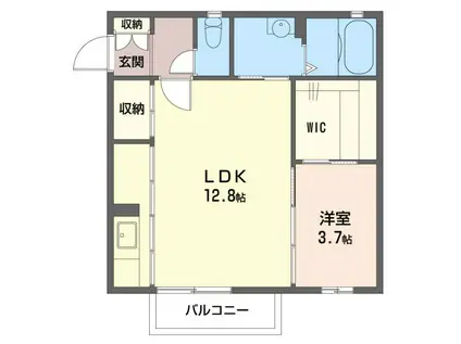 インペリアルA(1LDK/2階)の間取り写真