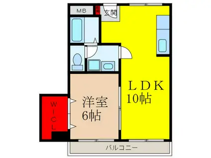 高木マンション(1LDK/3階)の間取り写真