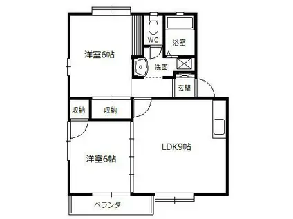 エスペランス広沢A(2LDK/1階)の間取り写真
