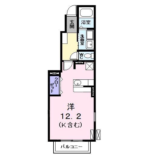 NEW 昇基(ワンルーム/1階)の間取り写真