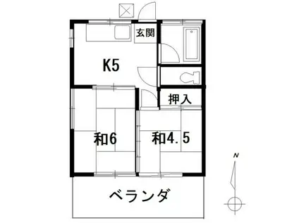 ベルハイム21(2K/2階)の間取り写真