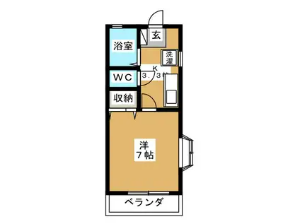 マーメゾンIII(1K/1階)の間取り写真