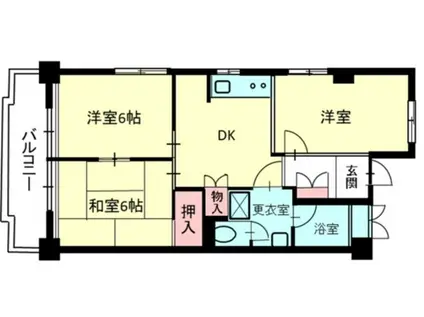 RAYHAUS平和台(3DK/1階)の間取り写真