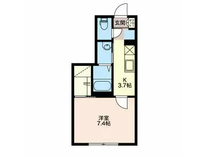 ブランシェアイリス(1K/1階)の間取り写真