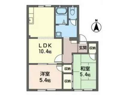 パレコスモス B棟(2LDK/1階)の間取り写真