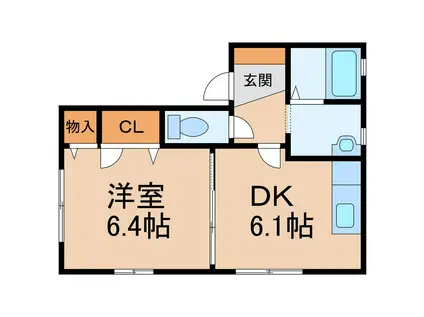 フォーレスノベル(1DK/1階)の間取り写真