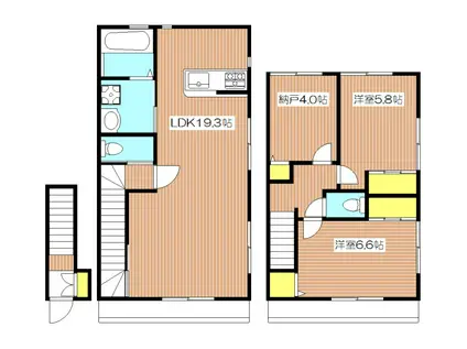 LA RESIDENCE CHIC ID(2SLDK/2階)の間取り写真