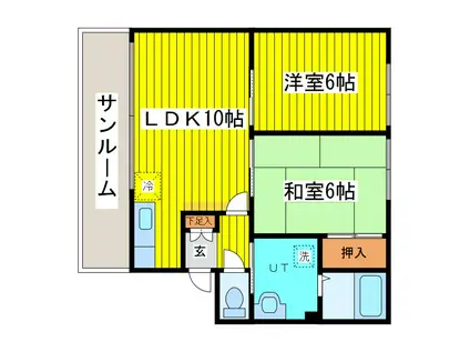 エスコート25(2LDK/3階)の間取り写真