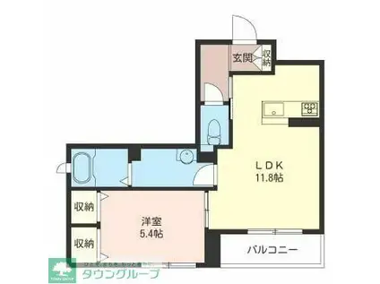 シャーメゾン エクセル(1LDK/2階)の間取り写真